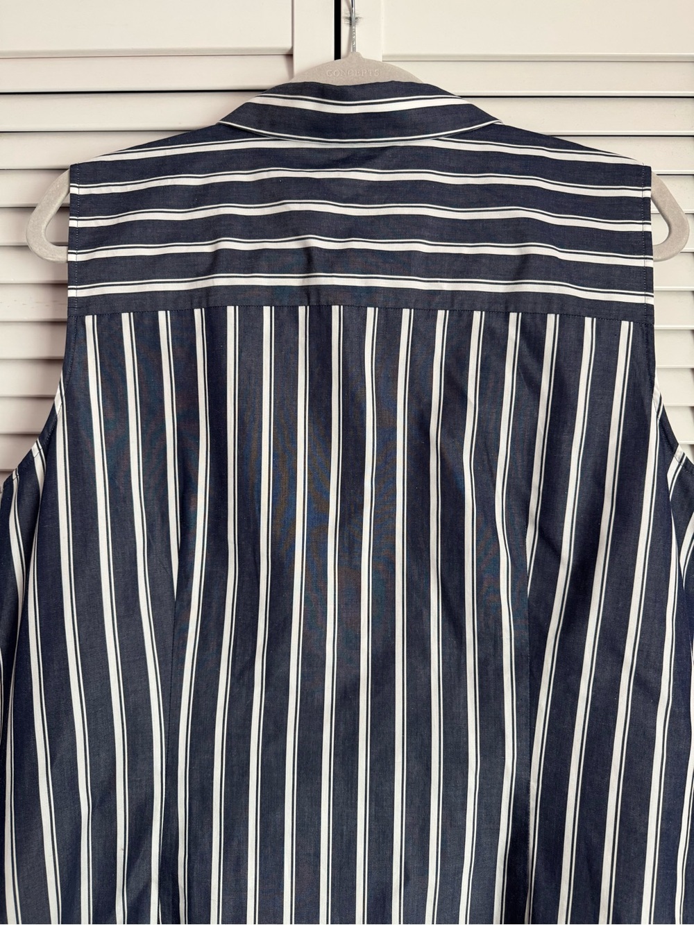 Lafayette 148 New York Cotton Sleeveless Blouse Shirt Navy White Coastal XL - Picture 5 of 7